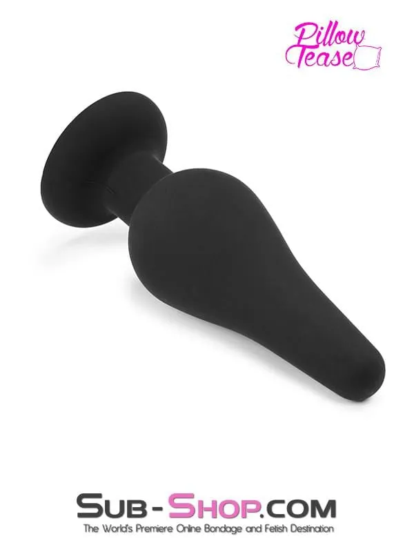 2357M      Medium Black Silicone Flare Anal Plug - MEGA Deal