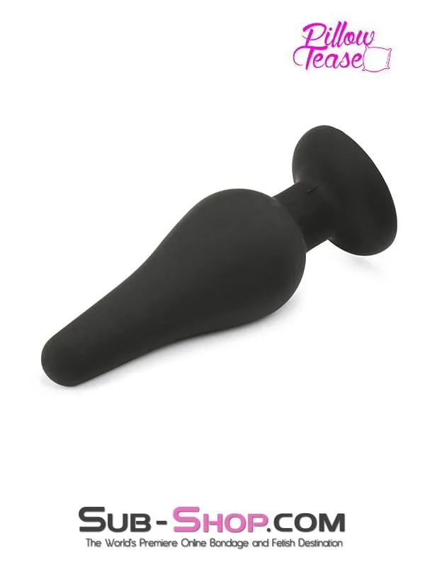 2357M      Medium Black Silicone Flare Anal Plug - MEGA Deal