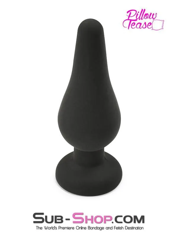 2357M      Medium Black Silicone Flare Anal Plug - MEGA Deal