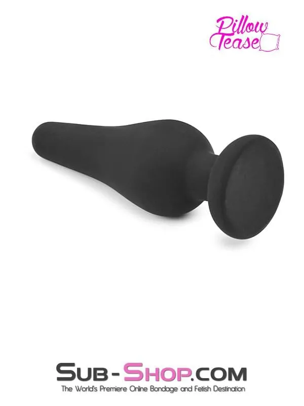 2357M      Medium Black Silicone Flare Anal Plug - MEGA Deal