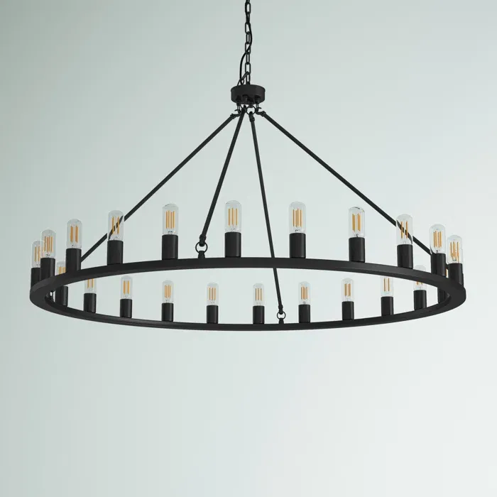 24-Lights Candle Wheel Design Chandelier