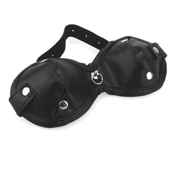 2555M      Lead Me Into Temptation Leather Blindfold with Kitten Post Hardware