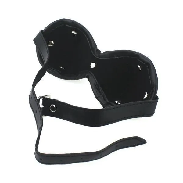 2555M      Lead Me Into Temptation Leather Blindfold with Kitten Post Hardware