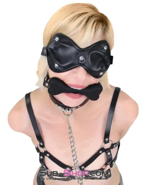 2555M      Lead Me Into Temptation Leather Blindfold with Kitten Post Hardware