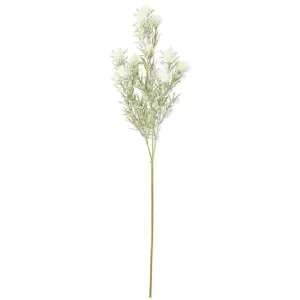 27 Inch Snowy White Thistle Stem