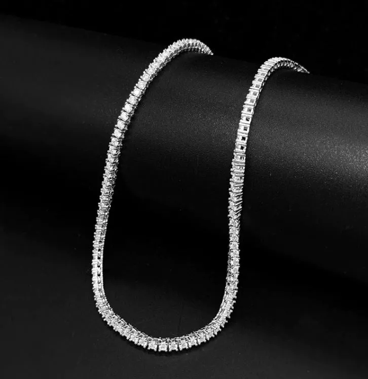 2CT TCW Round Diamond 4 Prong Tennis Necklace