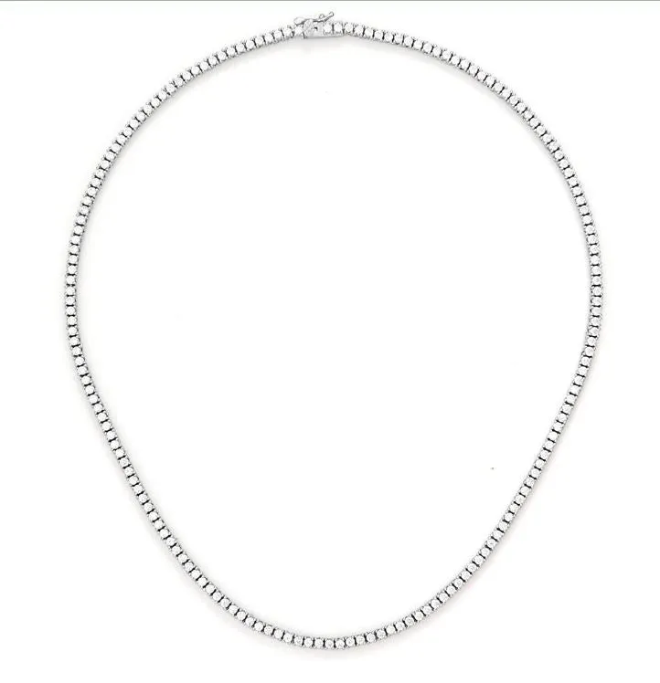 2CT TCW Round Diamond 4 Prong Tennis Necklace