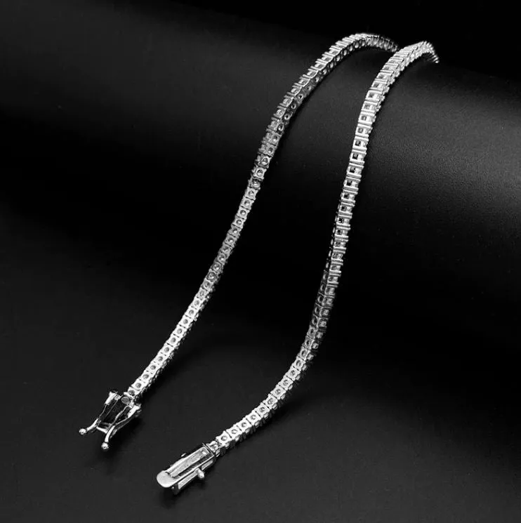 2CT TCW Round Diamond 4 Prong Tennis Necklace