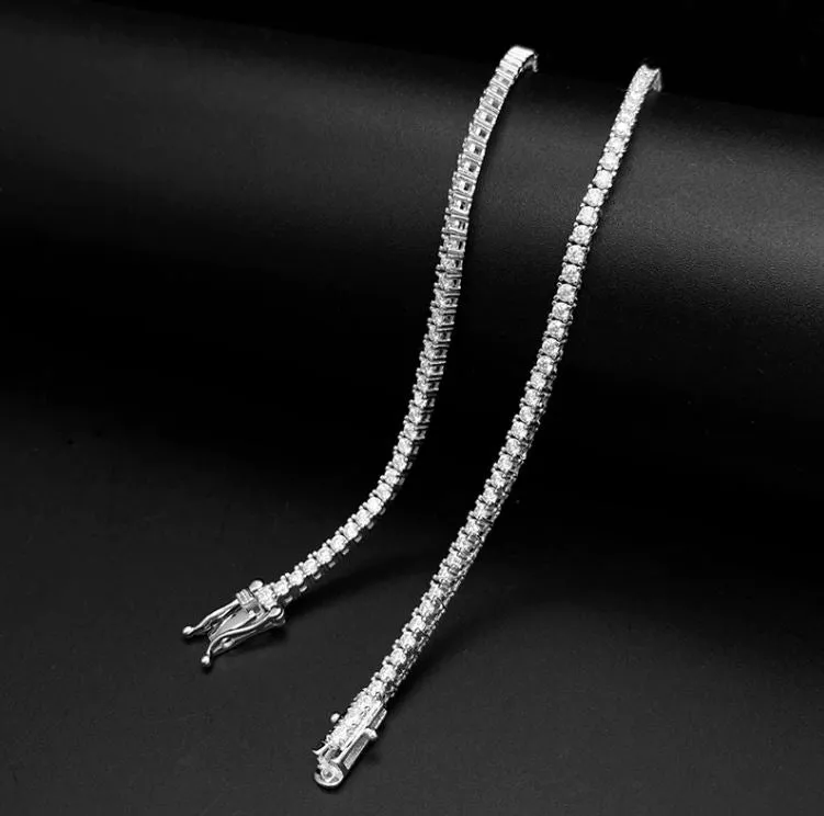 2CT TCW Round Diamond 4 Prong Tennis Necklace