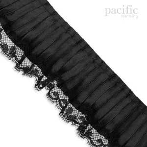 2" Lace Edged Satin Pleat Trim : 280068PL