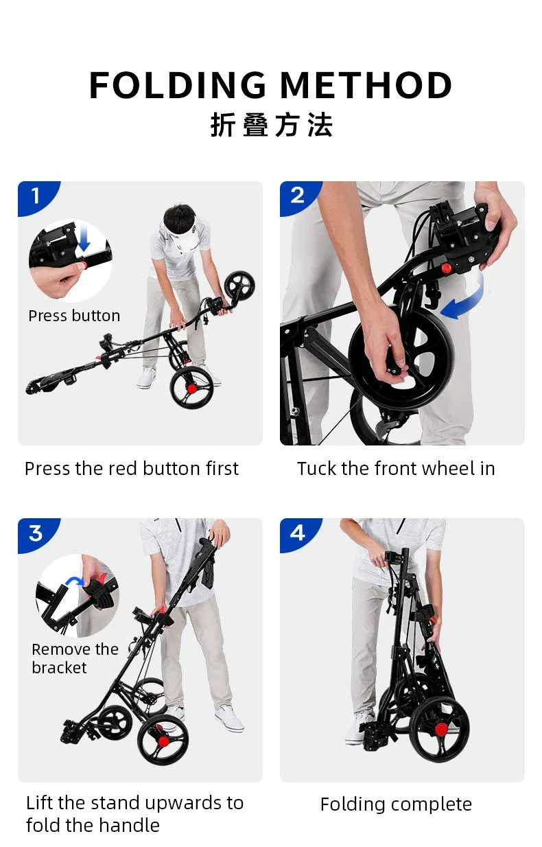 3-Wheel Lightweight Portable Cart With Seat