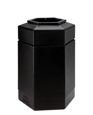 30 Gallon Hex Container Made of Black High Density Polyethylene
