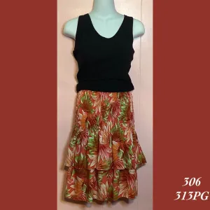306 - 313PG , Ribbed 2 tier skirt