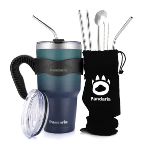 30oz Vacuum Insulated Tumbler Set with Straws Lids&Handle, Boss
