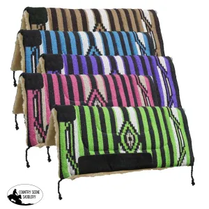 32" x 32" Acrylic top saddle pad with fleece bottom.