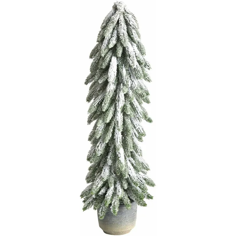 33" Flocked Artificial Tree in Decorative Planter