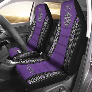 3D All Over Print Purple Front Car Seat Cover Witch Pentagram Seat Covers
