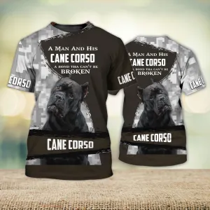 3D Dog T Shirts, Cane Corso Cute White All Over Print T-Shirt, Gift For Pet Loves