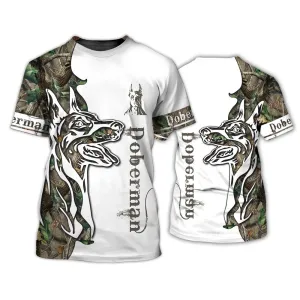 3D Dog T Shirts, Doberman All Over Print T-Shirt, Gift For Pet Loves