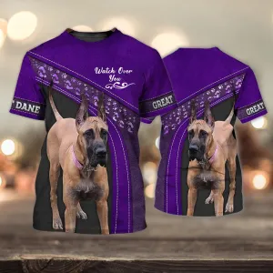 3D Dog T Shirts, Newfoundland Watch Over You All Over Print T-Shirt, Gift For Pet Loves