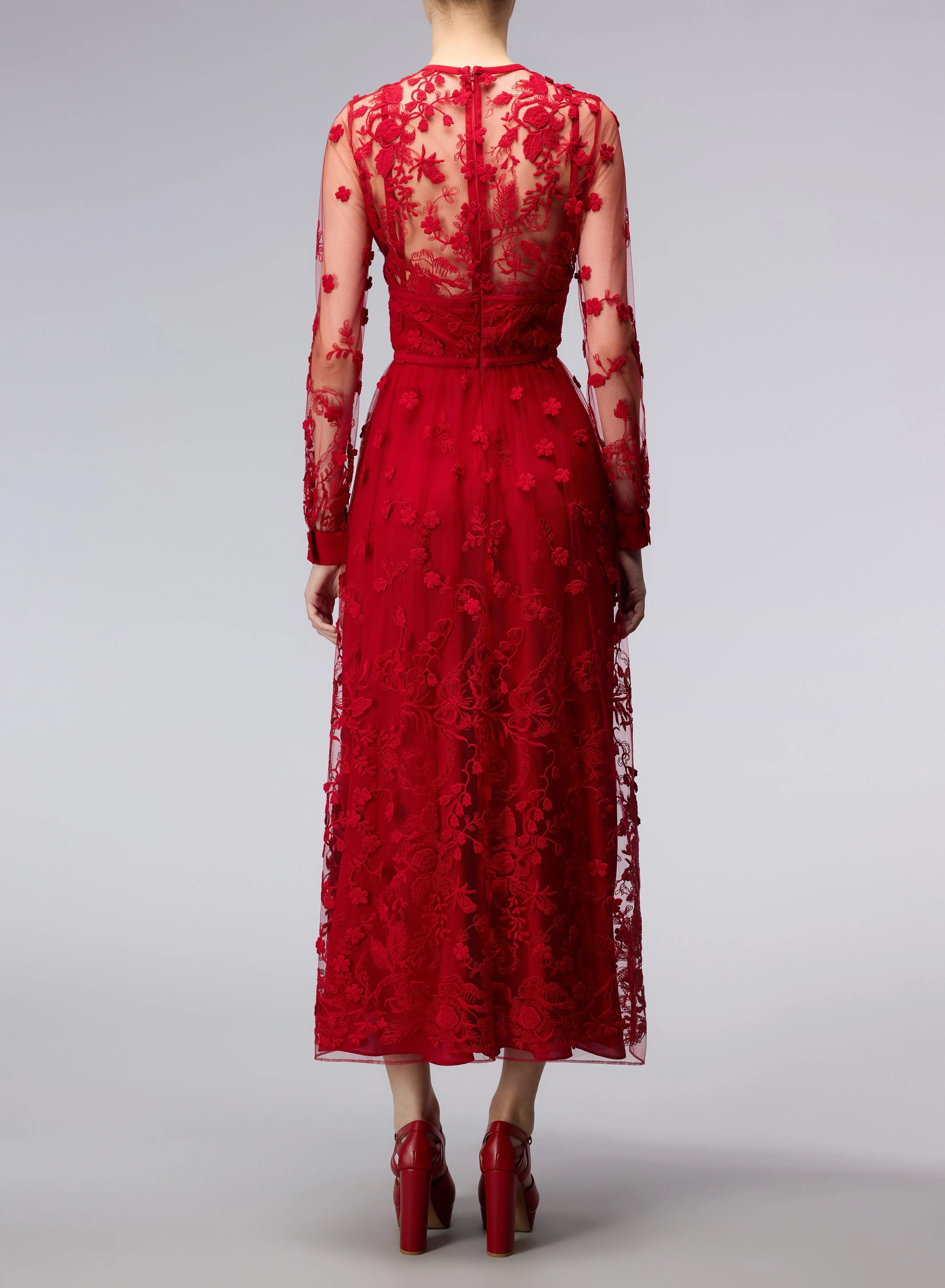 3D Embroidered Tulle Dress