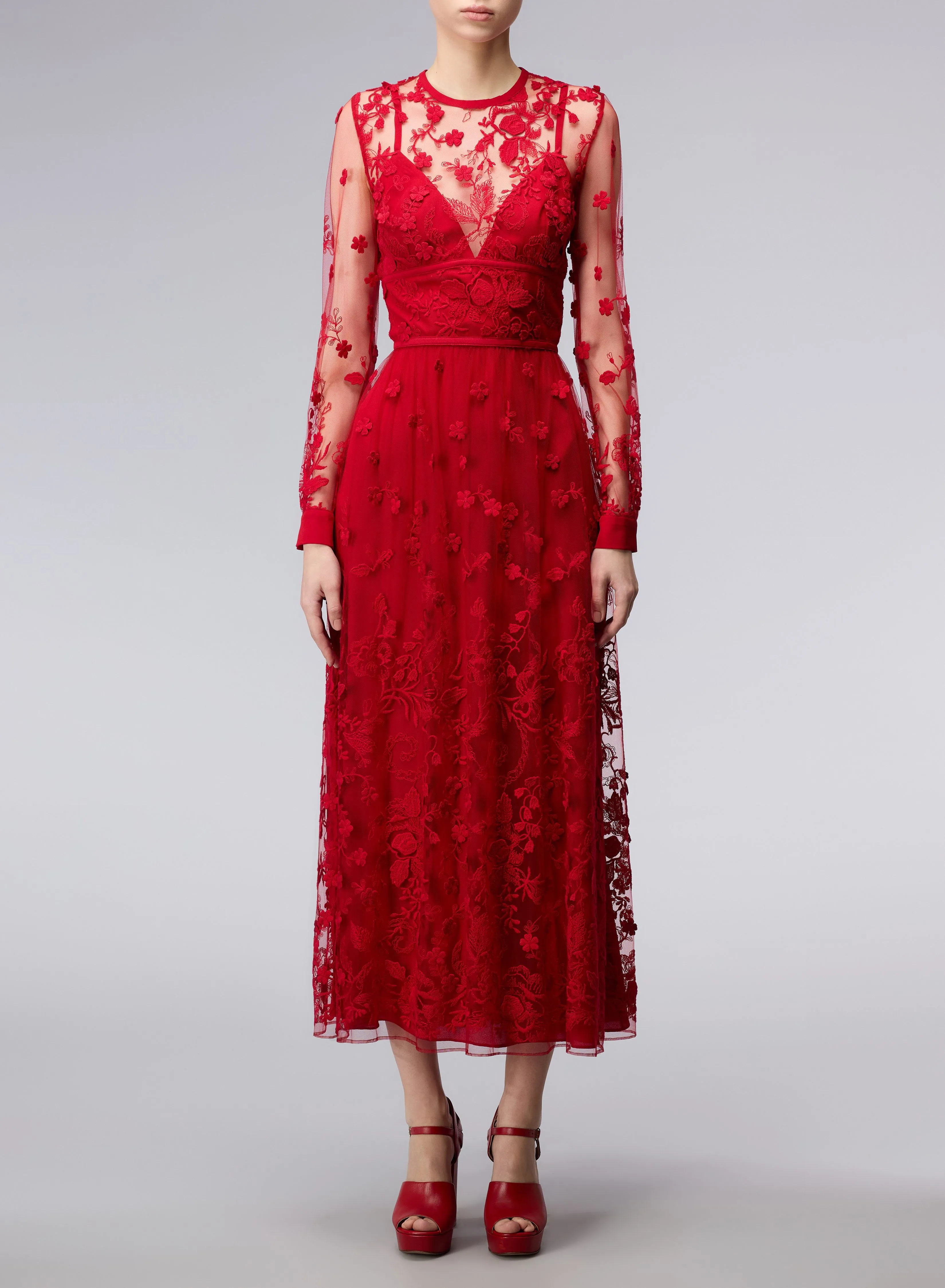 3D Embroidered Tulle Dress