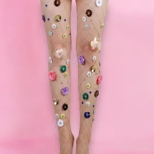 3D Flower Sheer Tights