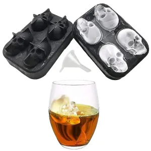 3D Skull 4 Cavity Ice Cube Tray