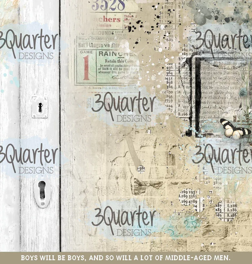 3Quarter Designs - 12" X 12" Paper Pack - Vintage Man