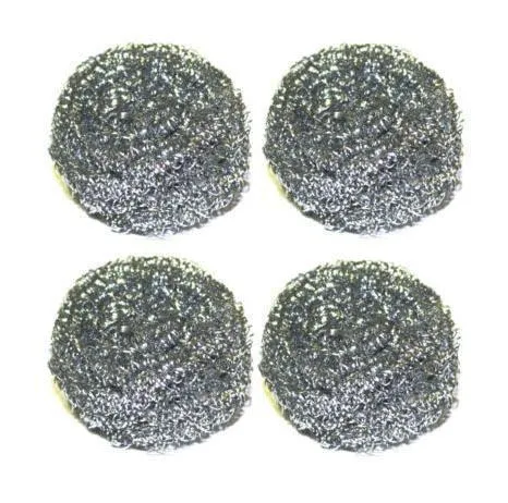 4 Pack Practical Cleaning Washing Up Steel Scourers Household Use 5598 (Parcel Rate)