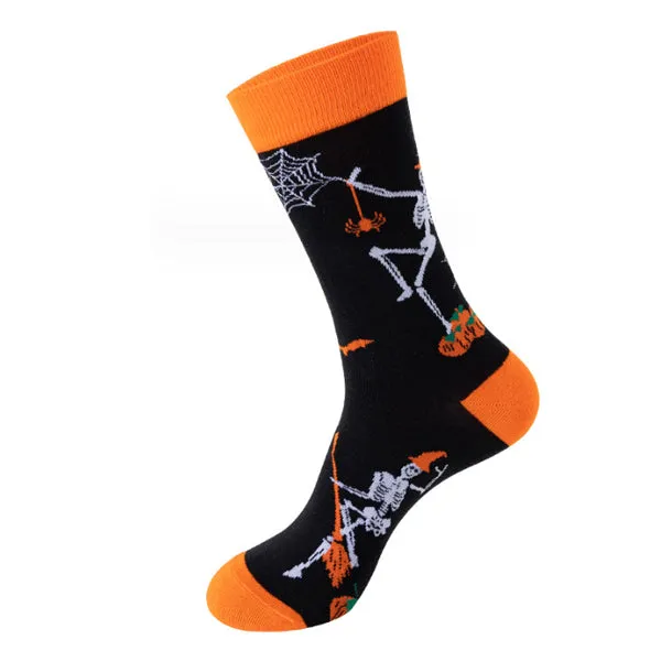 4 Pairs Halloween Printed Soft Cotton Socks Set 4 雙萬聖節印花柔軟棉襪套裝（均碼）HS202075-078