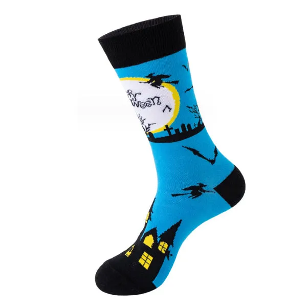 4 Pairs Halloween Printed Soft Cotton Socks Set 4 雙萬聖節印花柔軟棉襪套裝（均碼）HS202075-078