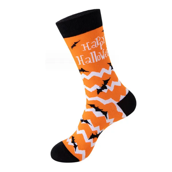 4 Pairs Halloween Printed Soft Cotton Socks Set 4 雙萬聖節印花柔軟棉襪套裝（均碼）HS202075-078