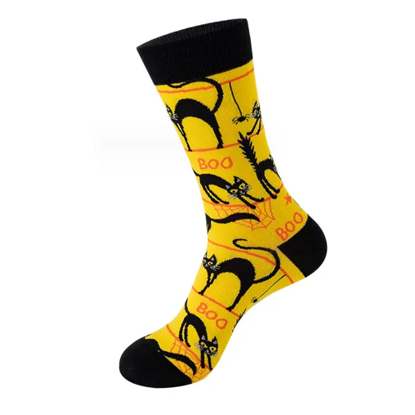 4 Pairs Halloween Printed Soft Cotton Socks Set 4 雙萬聖節印花柔軟棉襪套裝（均碼）HS202075-078