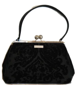 4054- Cut Velvet Damask/Black