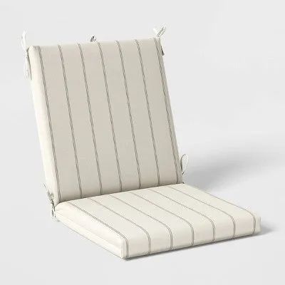 43"x21" Simple Stripe Woven Outdoor Chair Cushion Cream/Black - Threshold