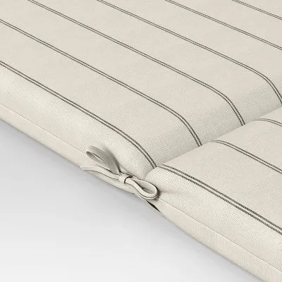 43"x21" Simple Stripe Woven Outdoor Chair Cushion Cream/Black - Threshold