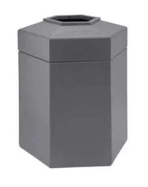 45 Gallon Hex Container- Gray High Density Polyethylene