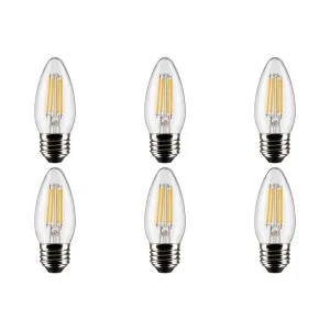 4W B11 LED - Clear - Medium base - 90 CRI - 3000K - 120V - 6PK