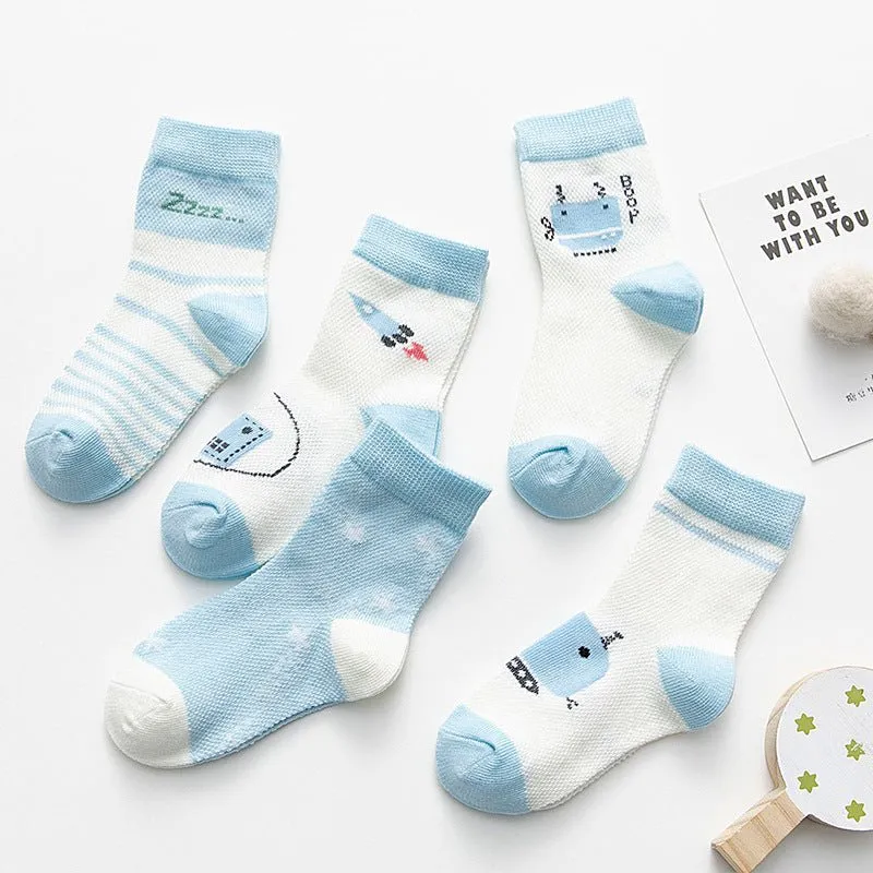 5-Pack Adorable Cartoon Summer Socks (3 Designs)