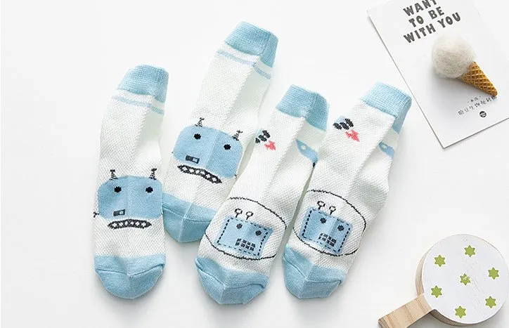 5-Pack Adorable Cartoon Summer Socks (3 Designs)