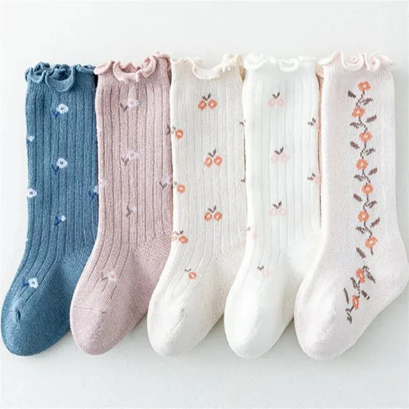5-Pack Blossom Cotton Long Socks