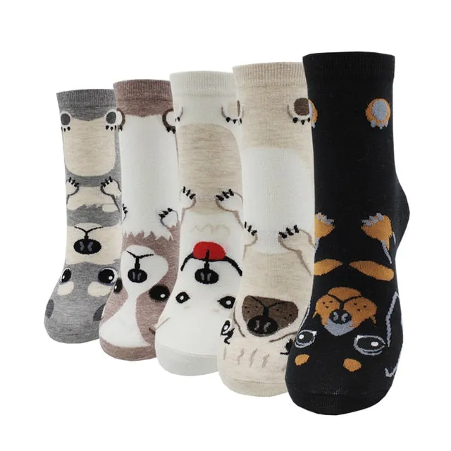 5-Pair Colorful Cute Cartoon Women's Sock Sets