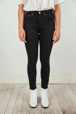 501 Woman's Black Skinny Jeans