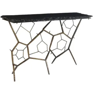 51 Inch Slate Console Table Grey Contemporary