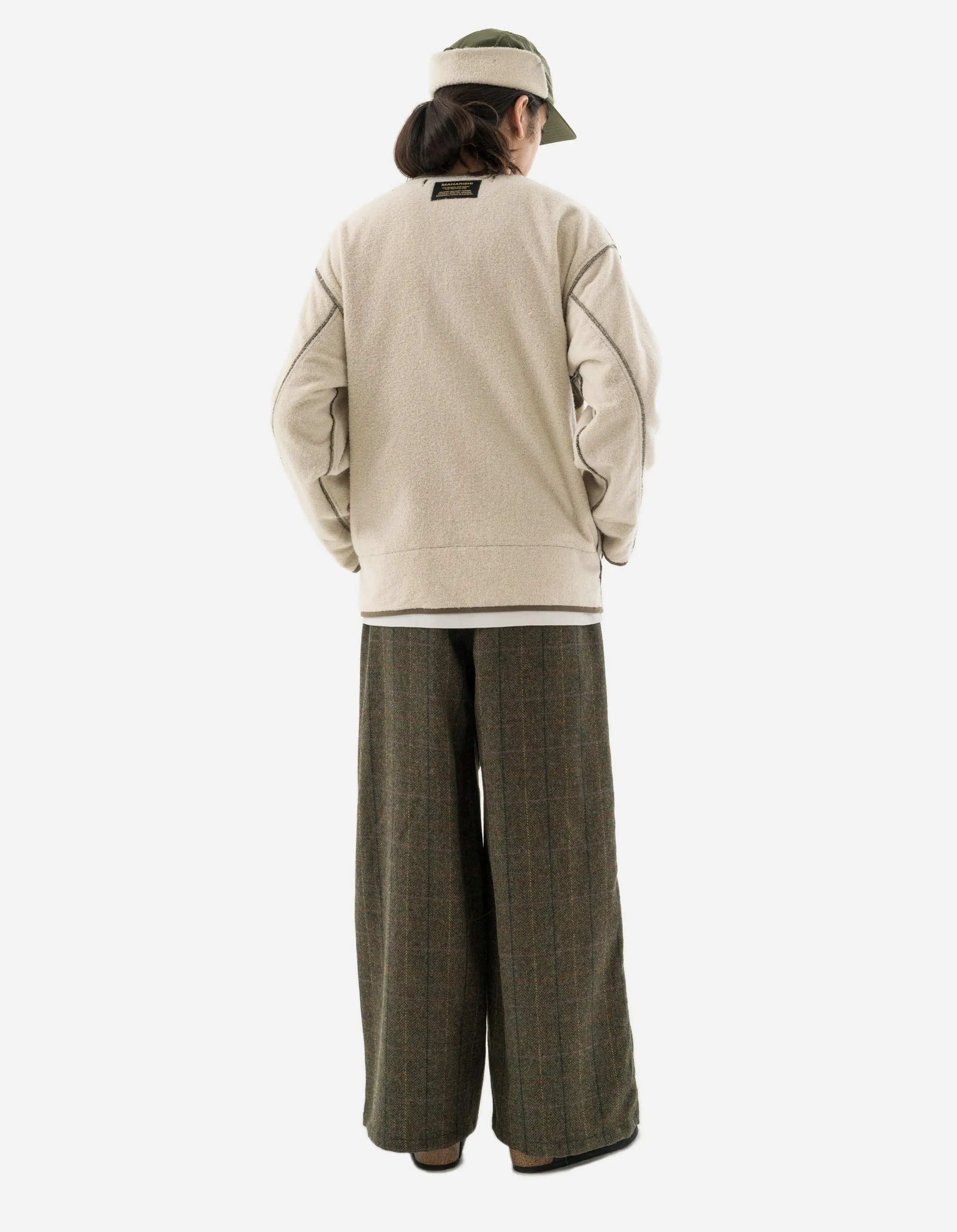 5253 Reversible M65 Wool Liner Olive/Ecru