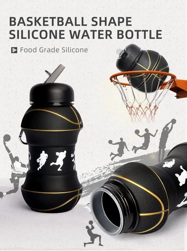 550ml Sports Theme Expandable Silicone Bottle for Kids