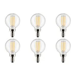 5.5W G16.5 LED - Clear - Candelabra base - 90 CRI - 3000K - 120V - 6-Pack