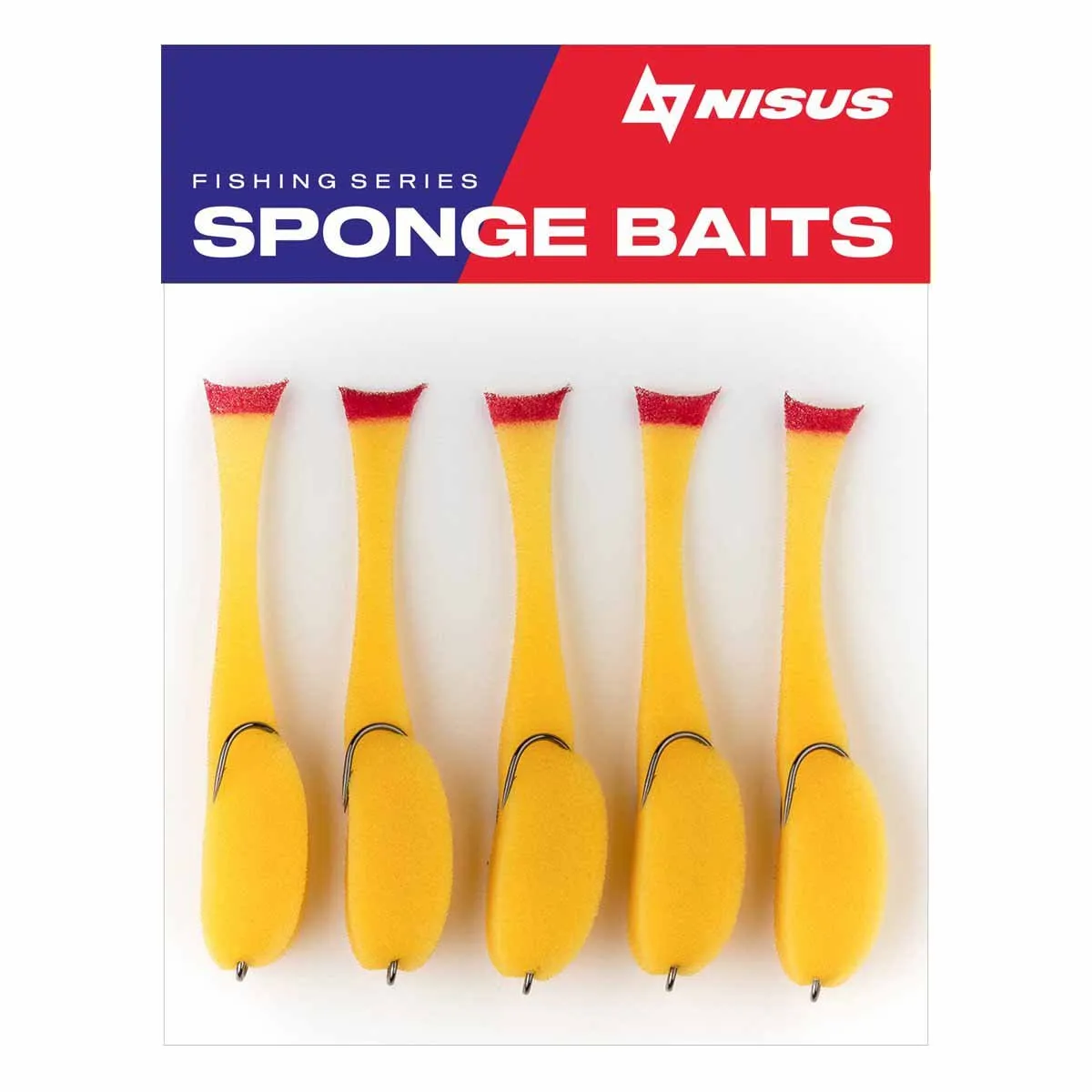5" Sponge Bait with a Double Hook for Predatory Fish, Multi-Colored, 5 pcs