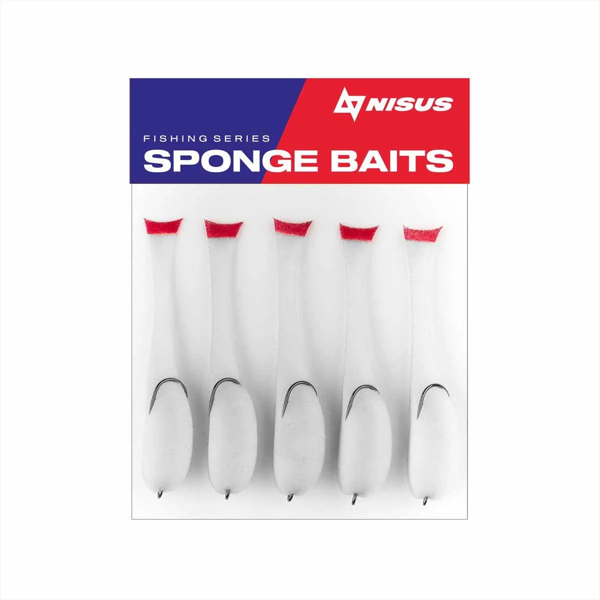 5" Sponge Bait with a Double Hook for Predatory Fish, Multi-Colored, 5 pcs